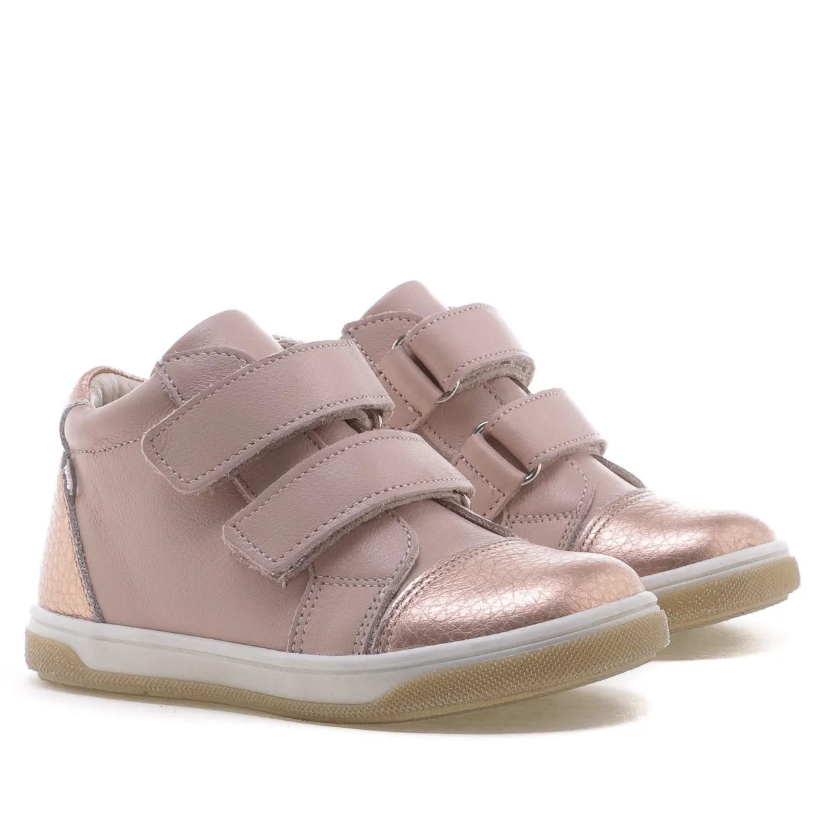 (2675-19) Emel shoes velcro trainers rose gold