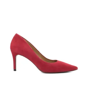 Ambrogio Bespoke Custom Women's Shoes Passion Red Suede Leather Florence Pumps (AMBW1110)