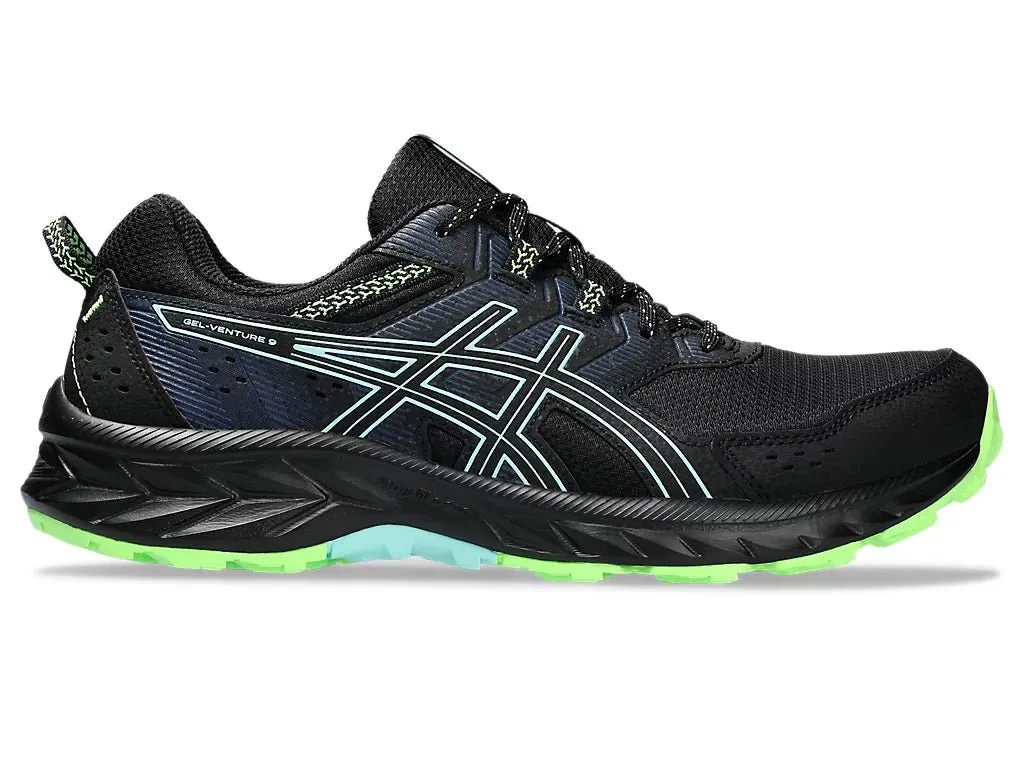 ASICS MEN'S GEL VENTURE 9 BLACK/GREEN SHOES