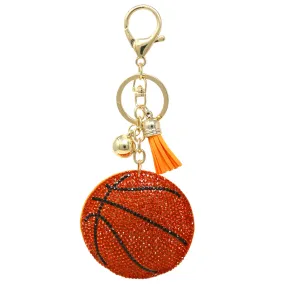 Basketball Rhinestone Tape Keychain