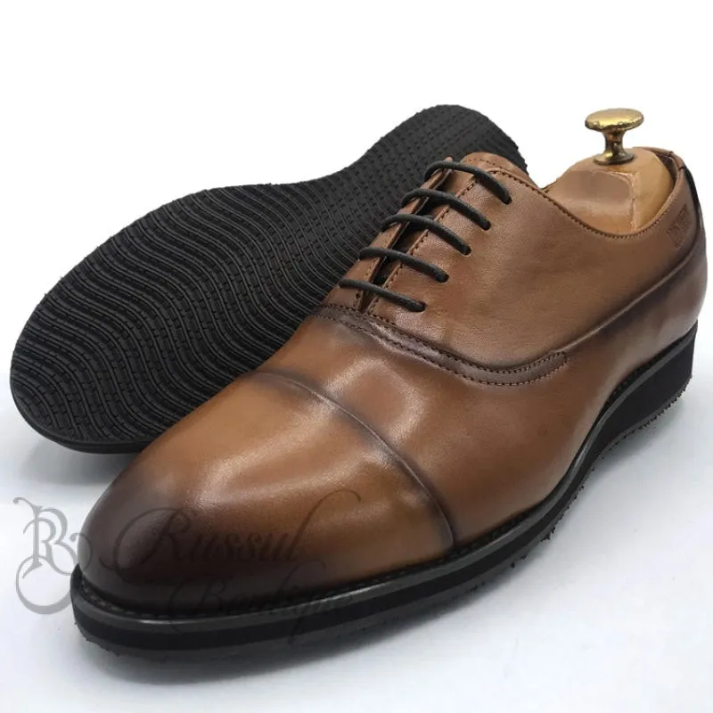 BIG-Capped leather laceup shoe | Brown