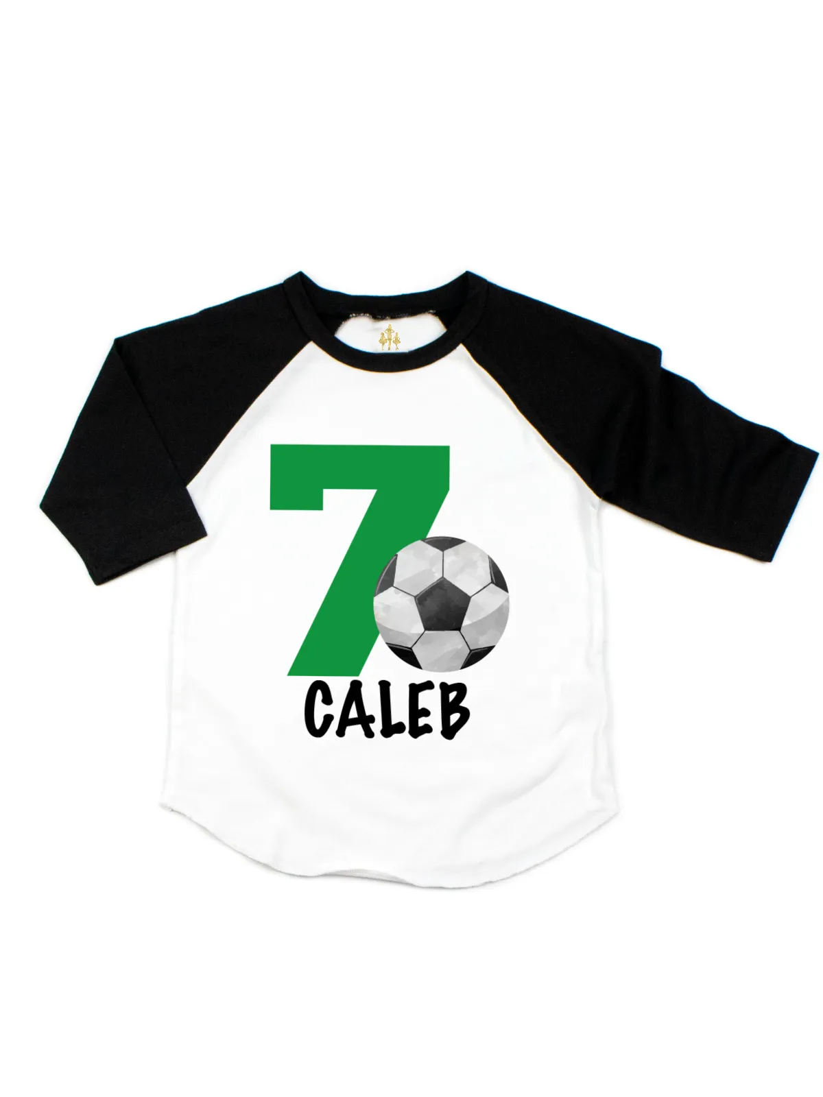 Black & White Soccer Raglan Shirt - Personalized