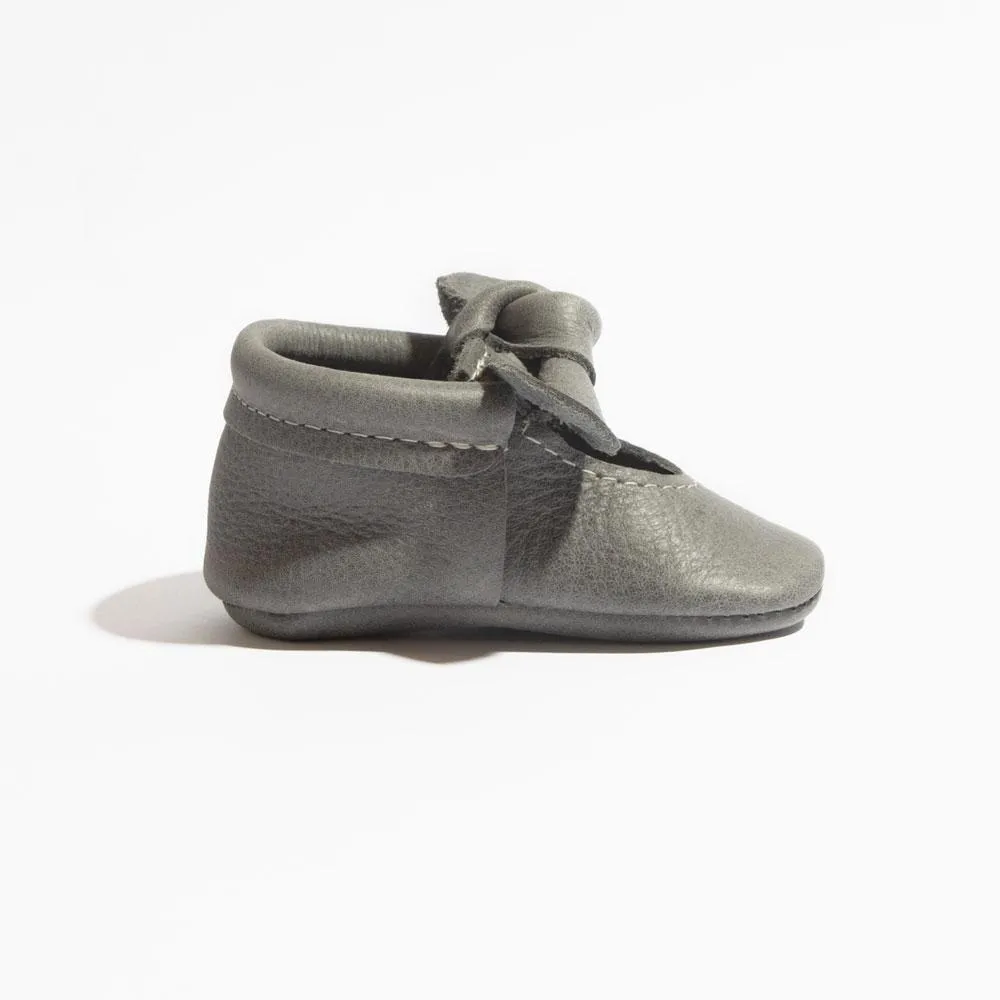 Blue Spruce Knotted Bow Baby Shoe