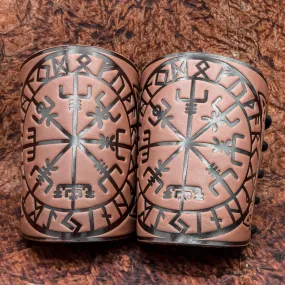 Brown Vegvisir Leather Bracer