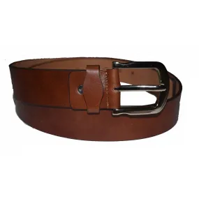 Casual brown wide leather belt