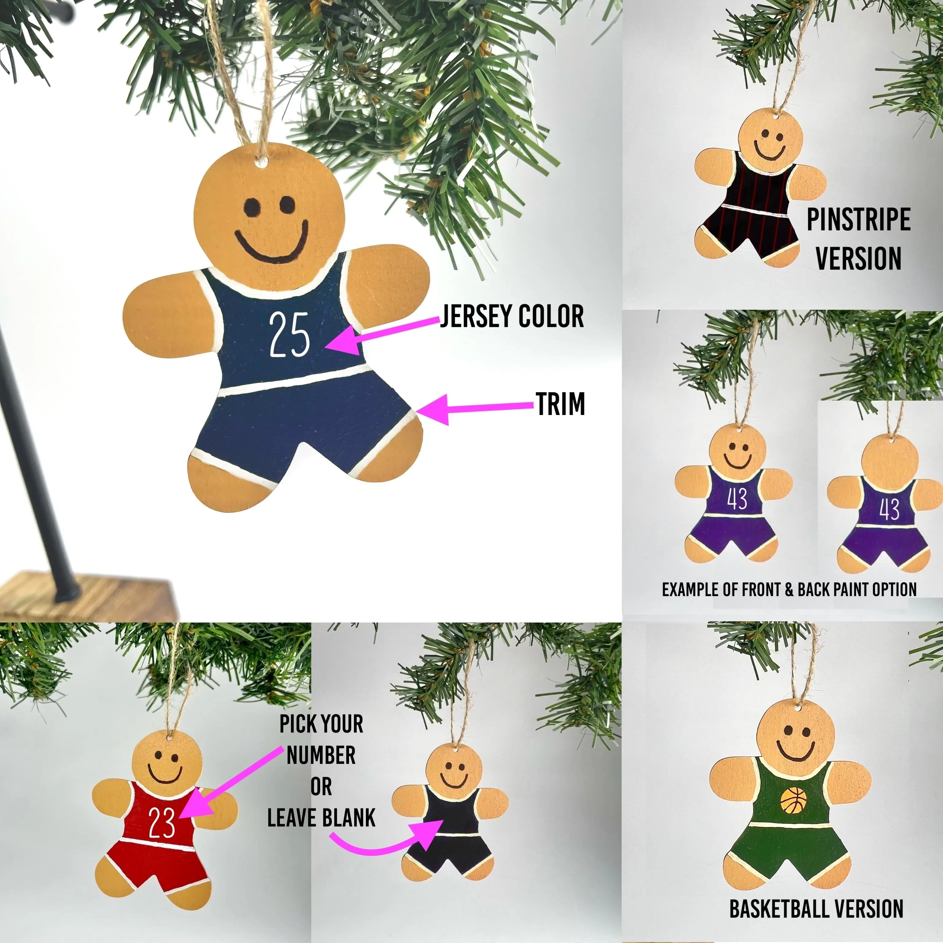 Custom Basketball Player Gingerbread Ornament