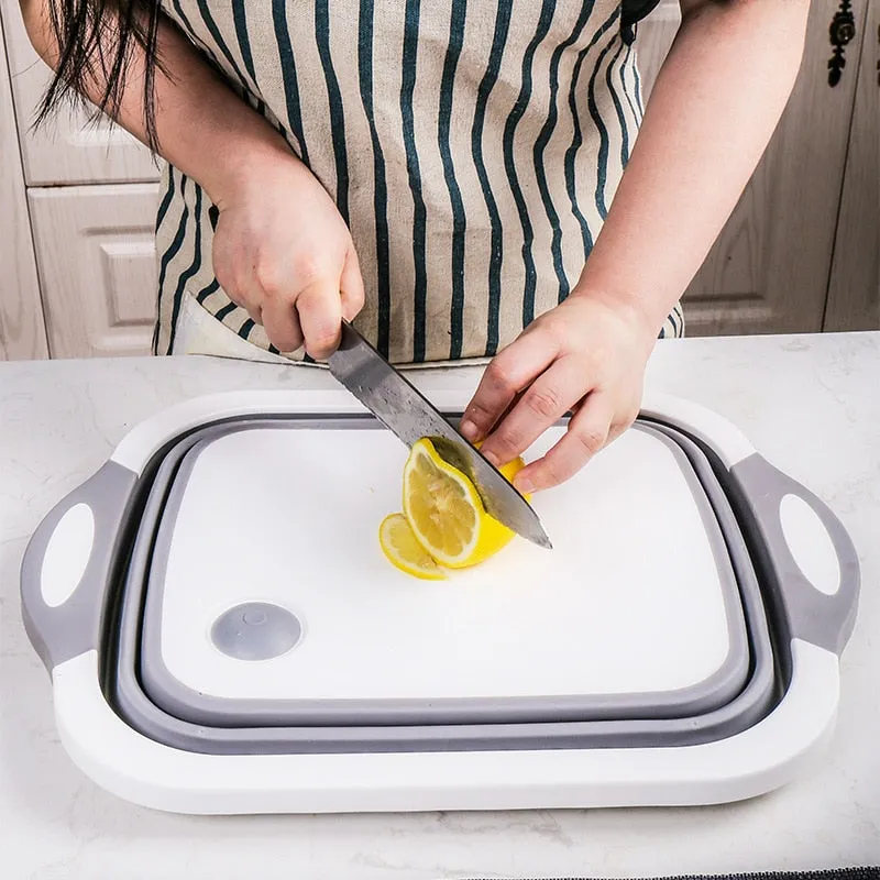 Foldable Draining Basket Cutting Board