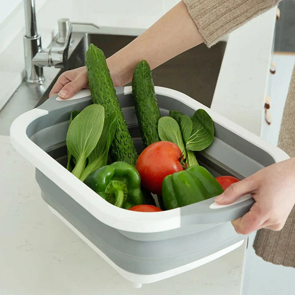 Foldable Draining Basket Cutting Board