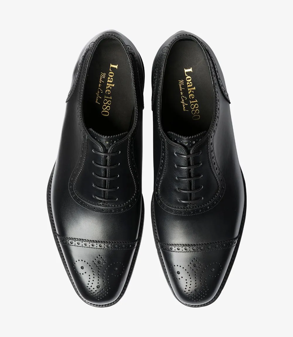 LOAKE Strand- Premium Semi Brogue shoes - BLACK