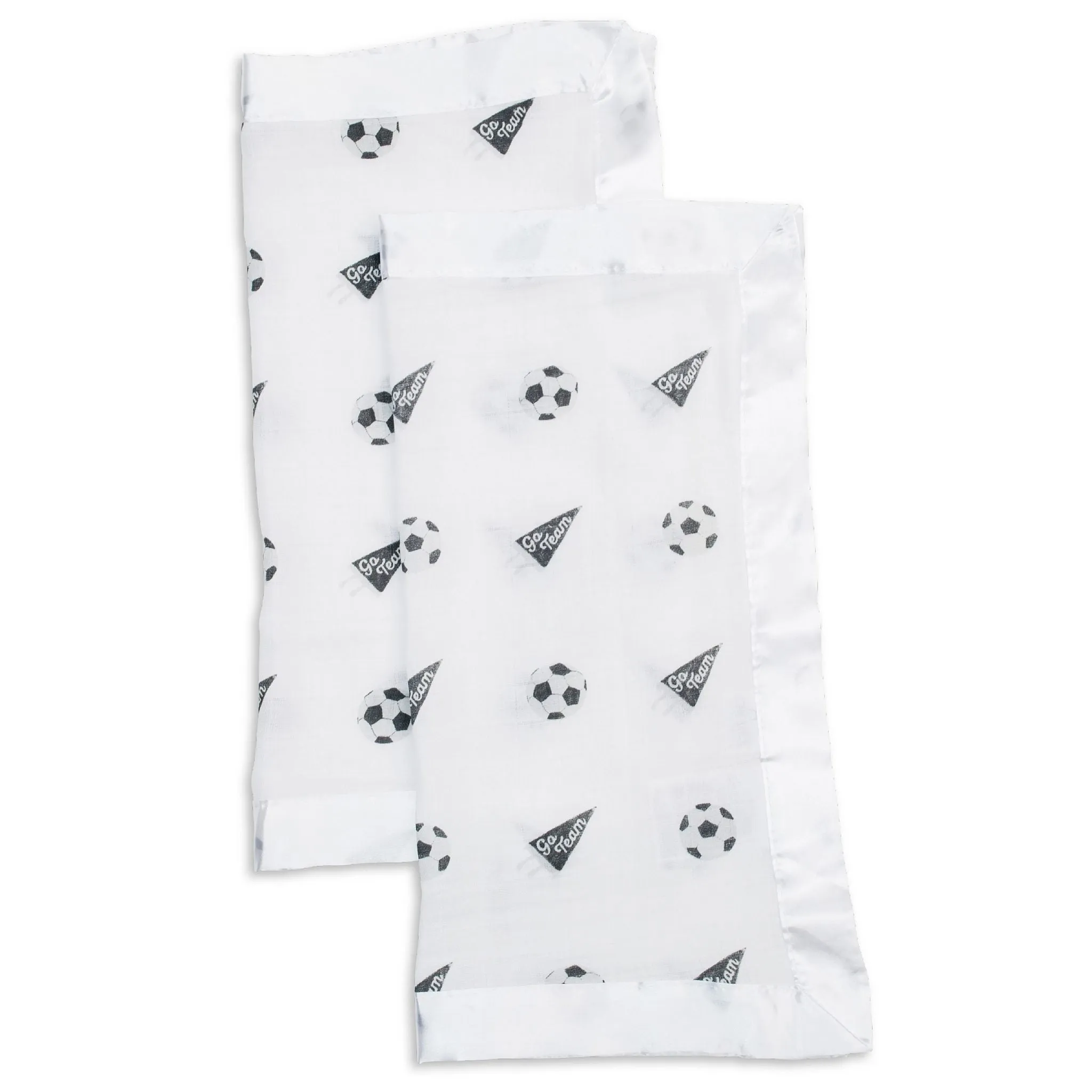 Lulujo Cotton Security Blankets - Soccer 2pk