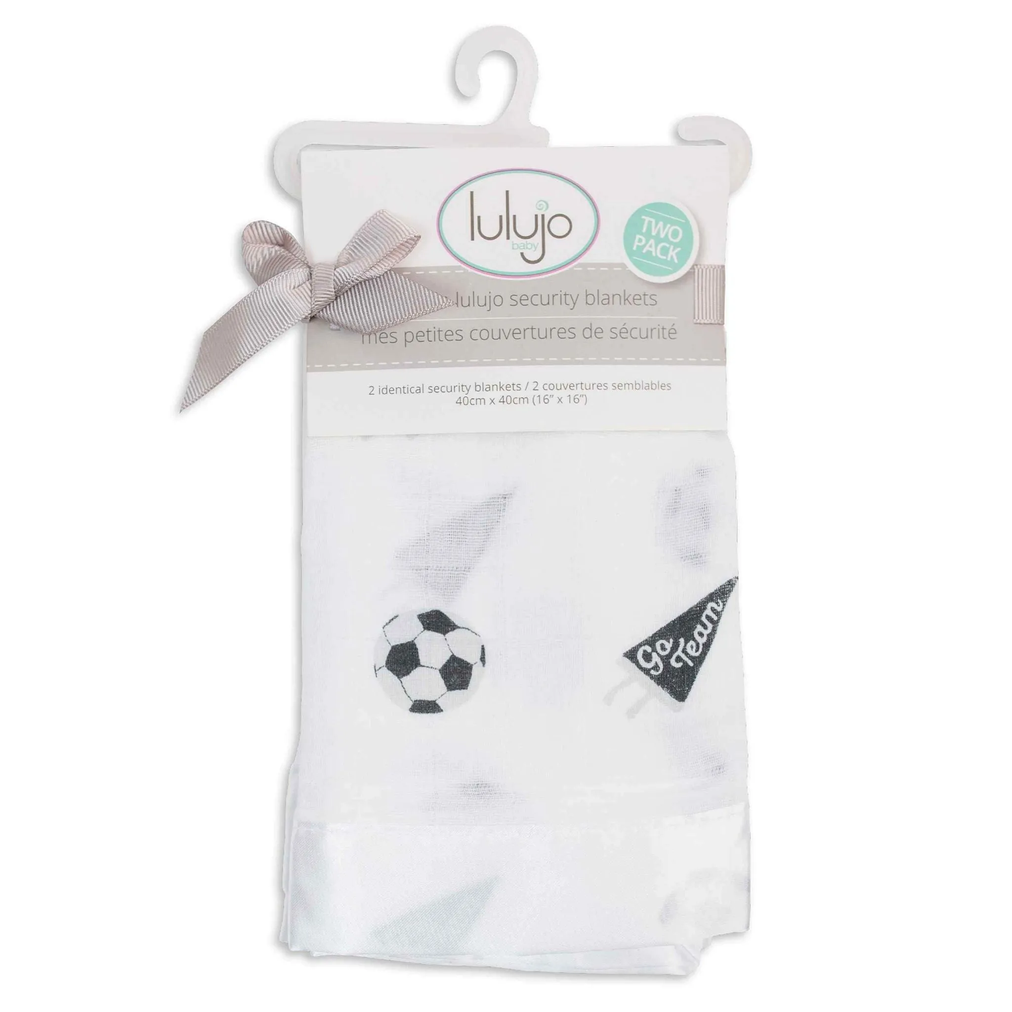 Lulujo Cotton Security Blankets - Soccer 2pk