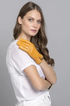 Mustard leather Gloves