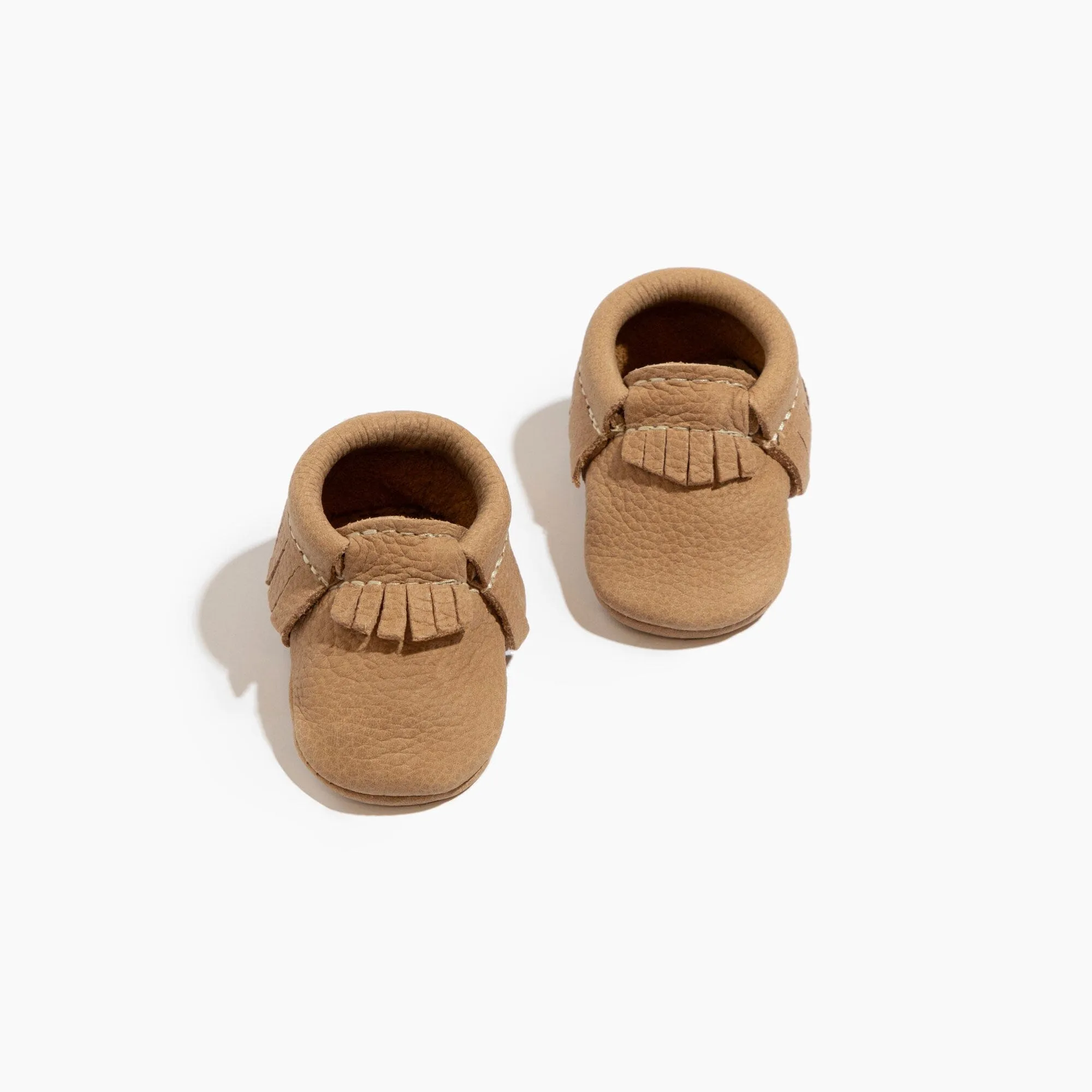 Newborn Weathered Brown Moccasin Baby Shoe