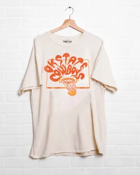 OSU Basketball Burst Off White Thrifted Tee