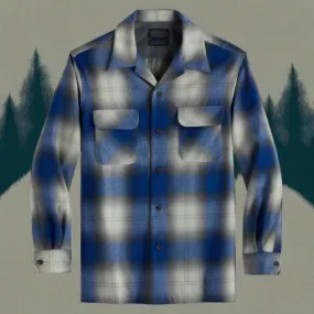 Pendleton Men's Plaid Board Shirt Blue/White Ombre