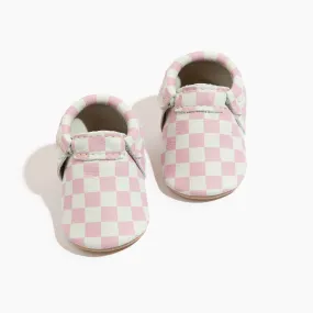 Petal Pink Check City Baby Shoe