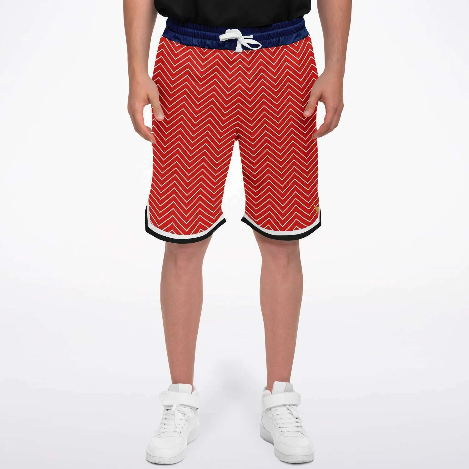 Red Par 4 Unisex Basketball Shorts