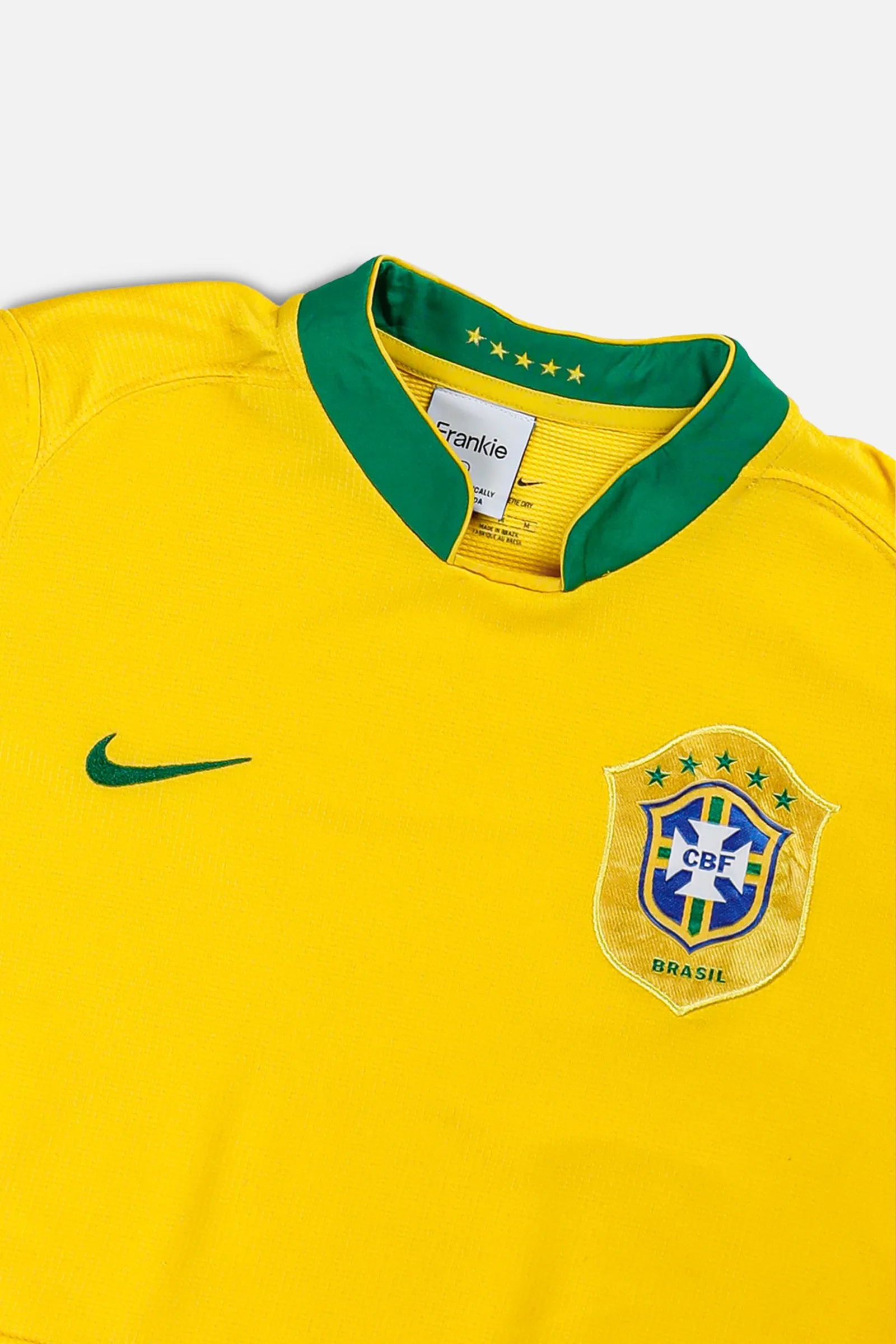 Rework Crop Brazil Soccer Jersey - L