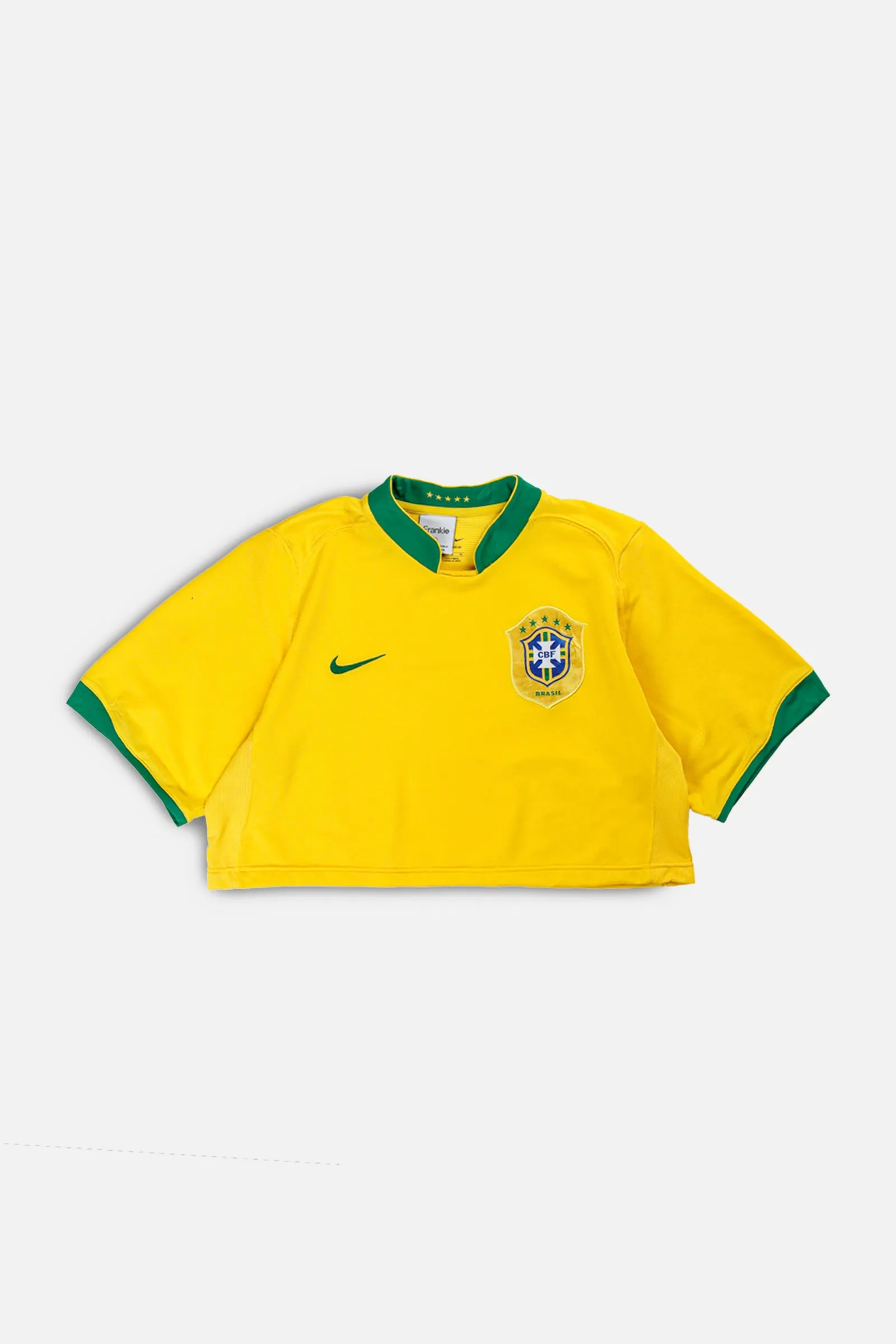 Rework Crop Brazil Soccer Jersey - L